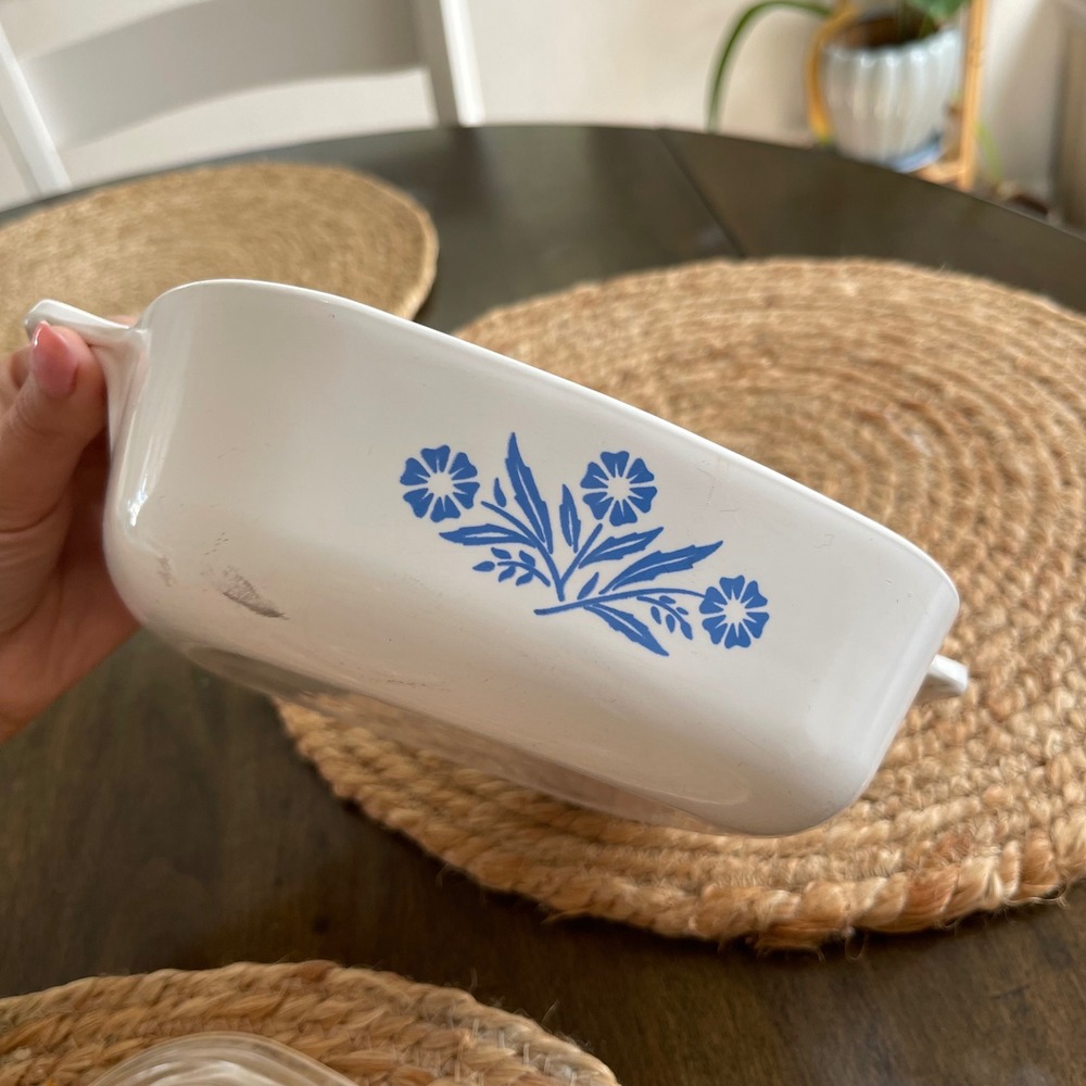 Vintage Corning Ware Blue Cornflower 1 Quart Casserole Dish with Lid USA - Picture 3 of 4